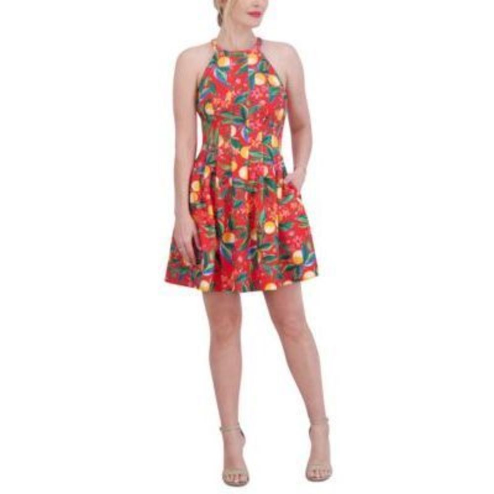 Vince Camuto Womens Sleeveless Halter Fit Red 2